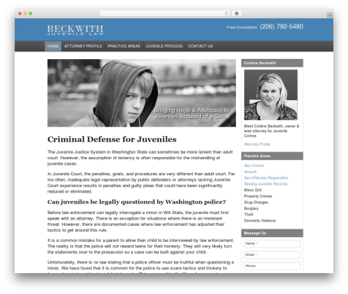 Convention theme WordPress - seattlejuveniledefender.com