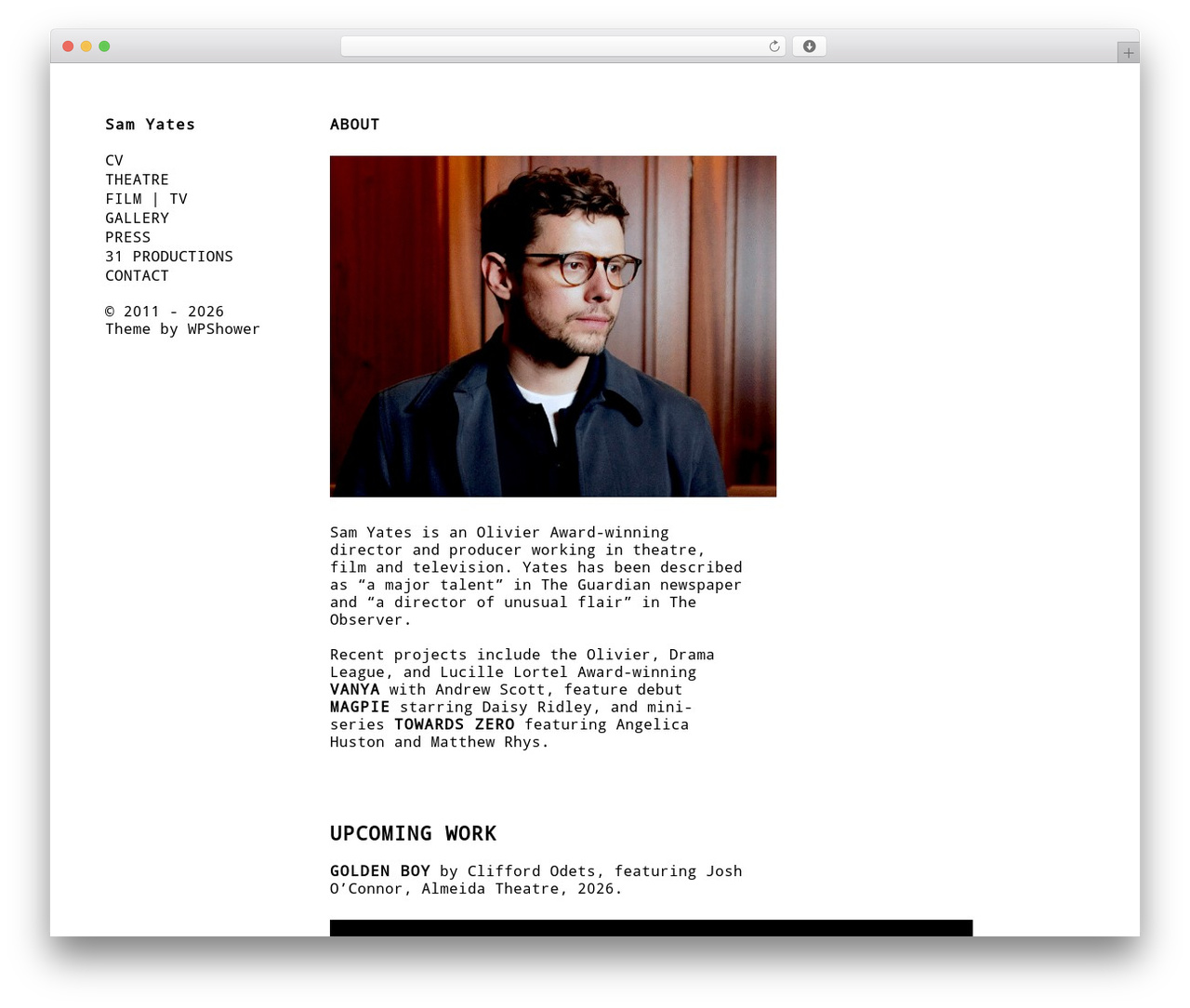 Expositio Theme WordPress theme - samyatesdirector.com Expositio Theme WordPress theme - samyatesdirector.com