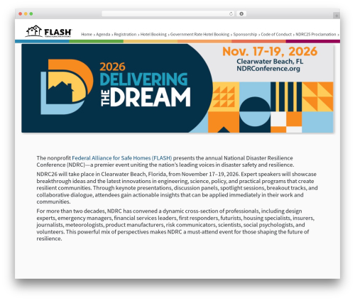 FLASH NDRC WordPress theme - nationaldisasterresilienceconference.org