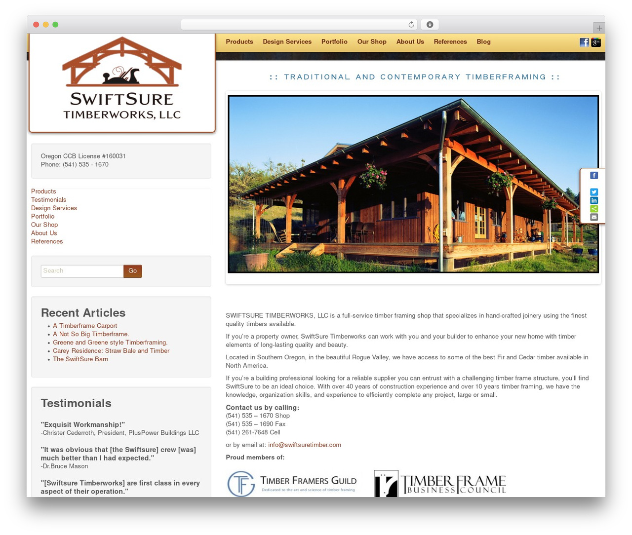 WordPress theme The Bootstrap Modified - swiftsuretimber.com