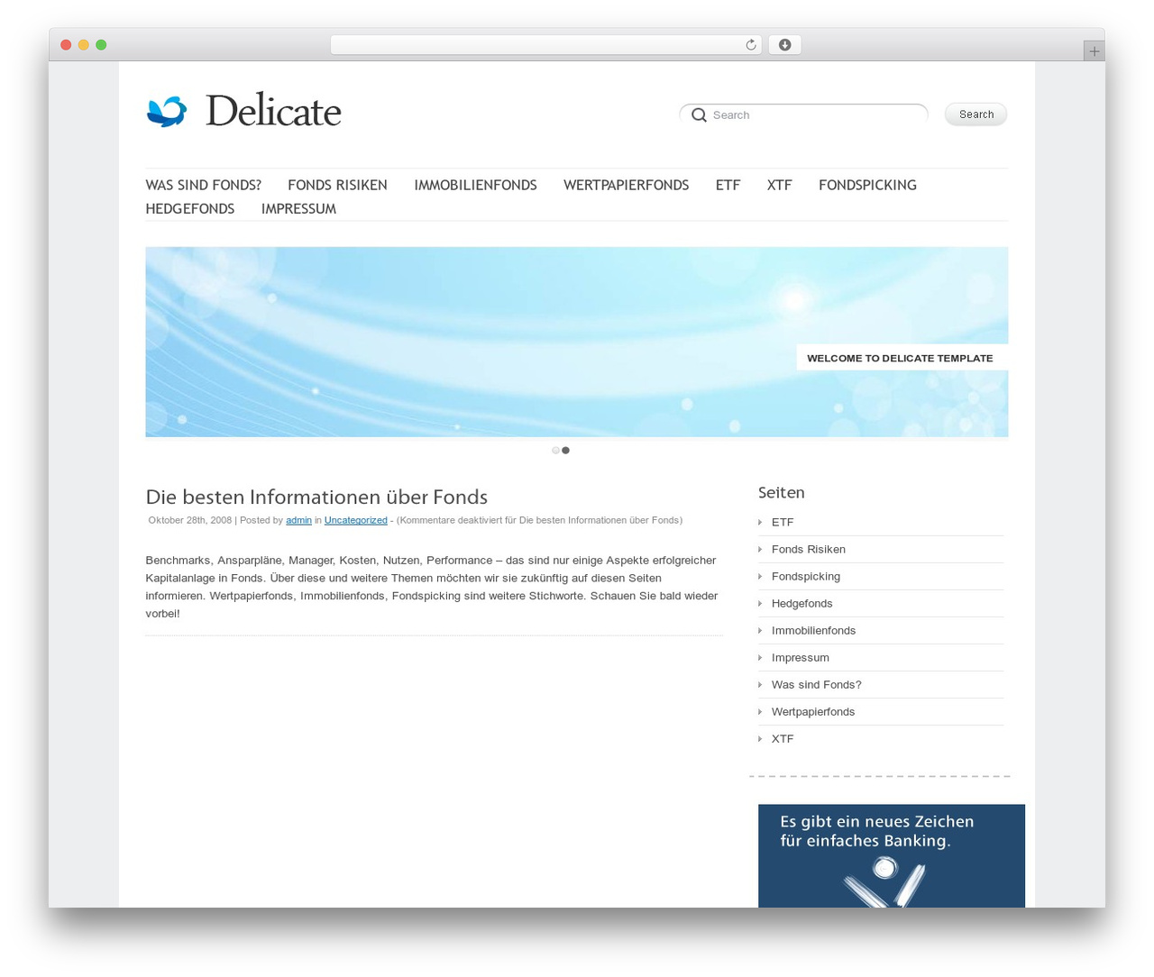 Delicate theme WordPress - fond.de