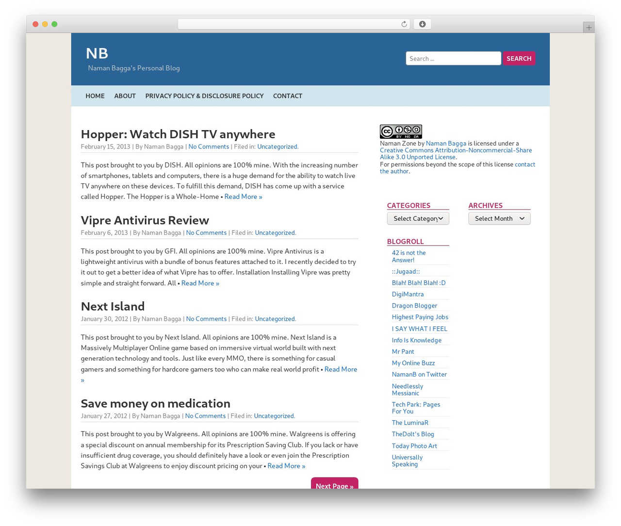 QuickPress theme WordPress - namanb.com