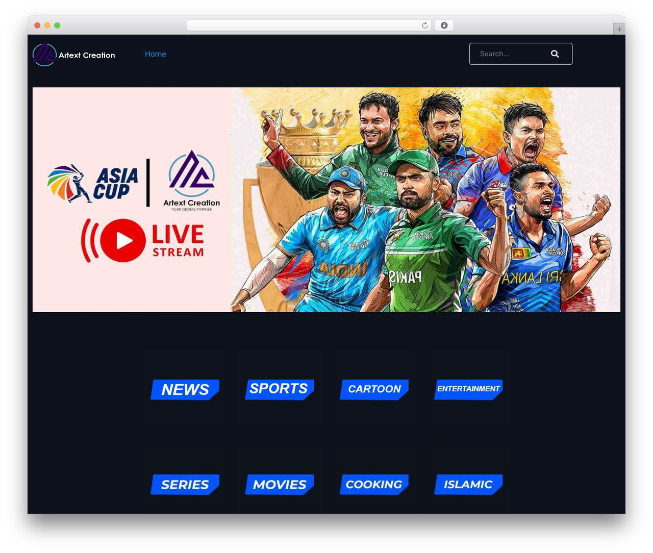 Theme WordPress Hello Elementor - livetv.artextcreation.com