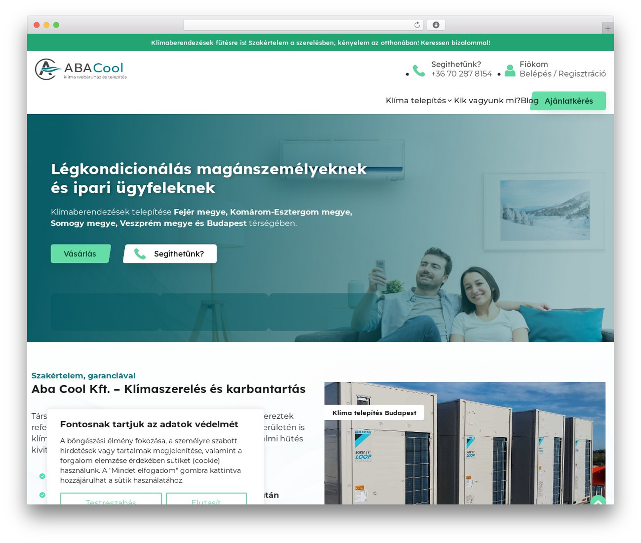 WordPress theme AbaCool Theme - abacoolklima.hu