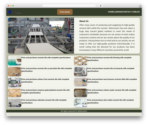 AradRolling WordPress theme - mehrceramic.com