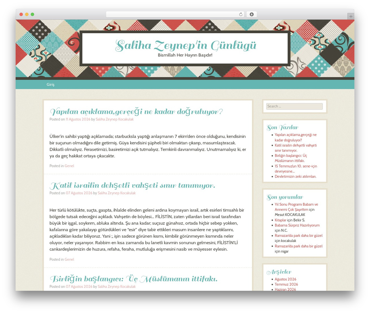 Patchwork WordPress theme - salihazeynep.com Patchwork WordPress theme - salihazeynep.com
