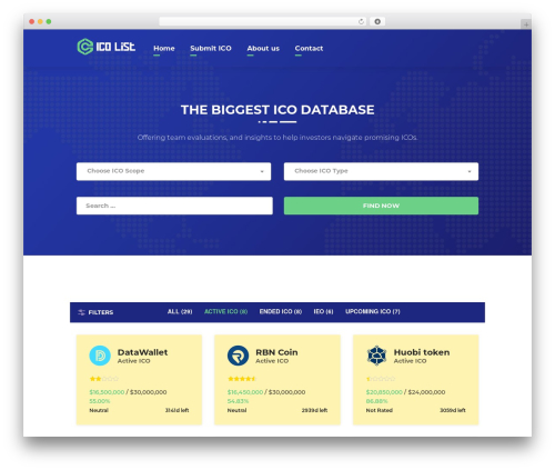 Cryptic WordPress theme - icolists.com