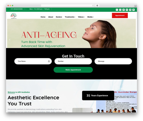 Medixi WordPress page theme - arvaesthetics.com