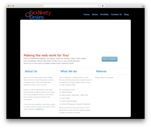 SimpleFolio WP theme - sickninety.com