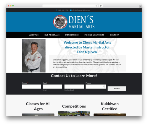 WordPress theme Tiger Claw - diensmartialarts.com