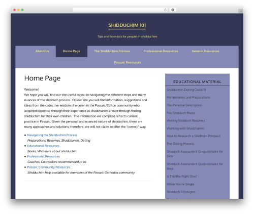 Finch theme WordPress - shidduchim101.com