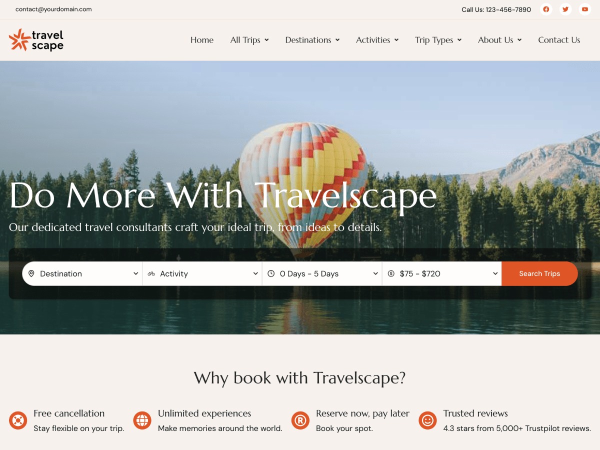 Travelscape WordPress travel theme