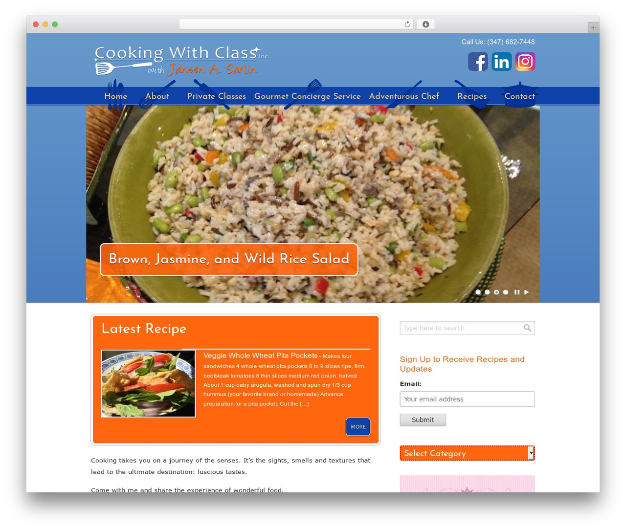 U-Design WordPress theme - sarlincookingwithclass.com