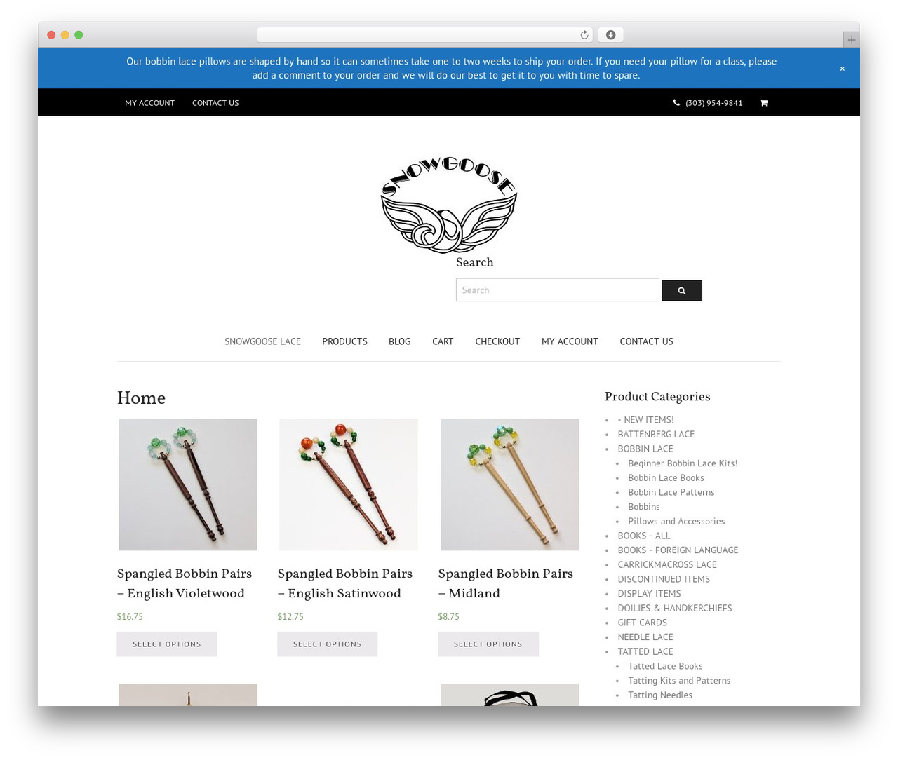 WordPress theme Canvas - snowgooselace.com