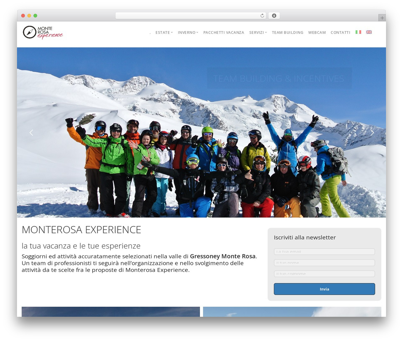 Stack Child WordPress theme design - monterosaexperience.com