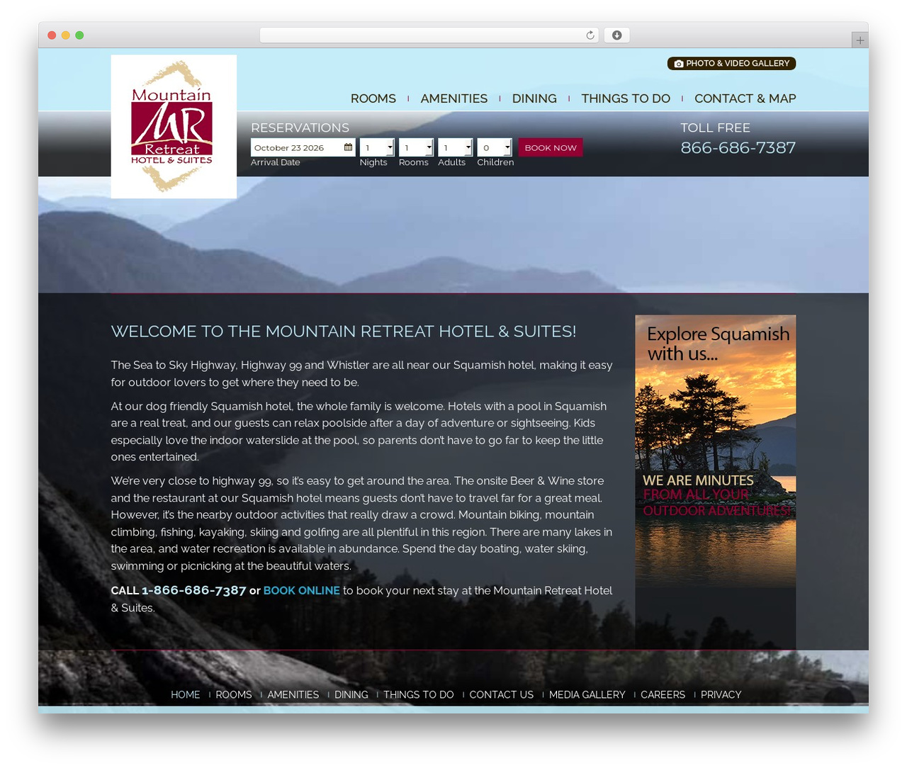 WordPress theme PXL - squamishmountainretreathotel.com