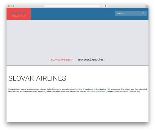 Cherry Framework WordPress page theme - slovakairlines.sk
