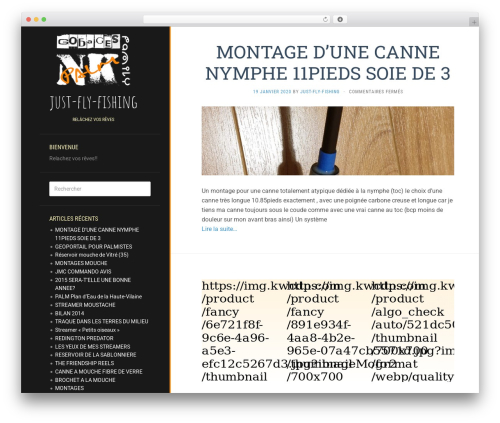 Flat WordPress theme design - just-fly-fishing.gobages.net