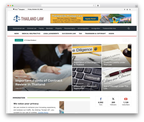 Newspaper best WordPress magazine theme - thailandlaw.org