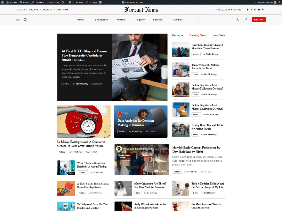 Forcast WordPress magazine theme