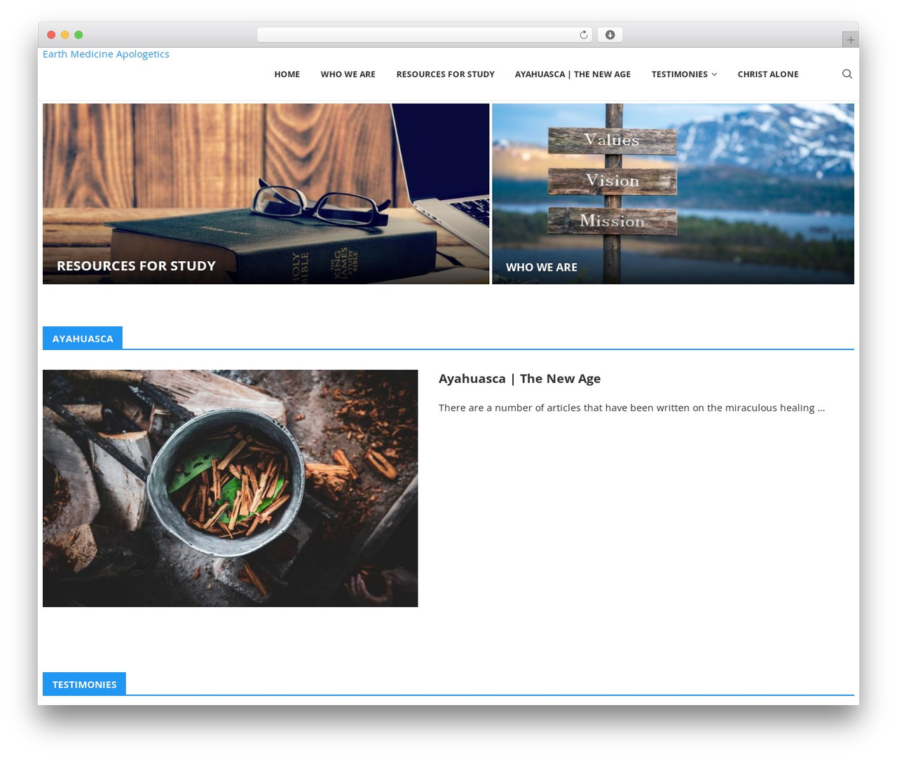 soledad WordPress theme - earthmedicineapologetics.com