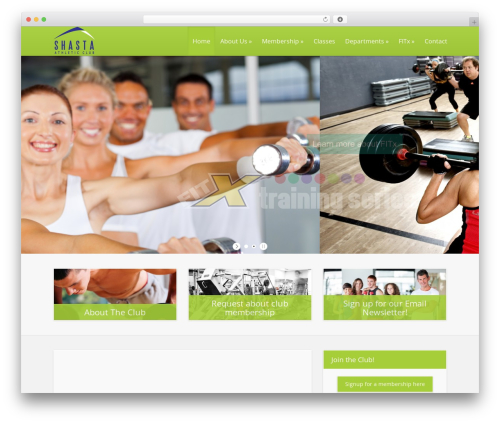 WordPress theme Sport - shastaathleticclub.com