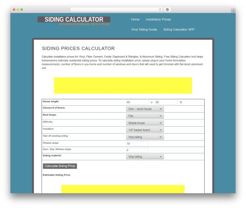 Theme WordPress Eureka - sidingcalculator.org