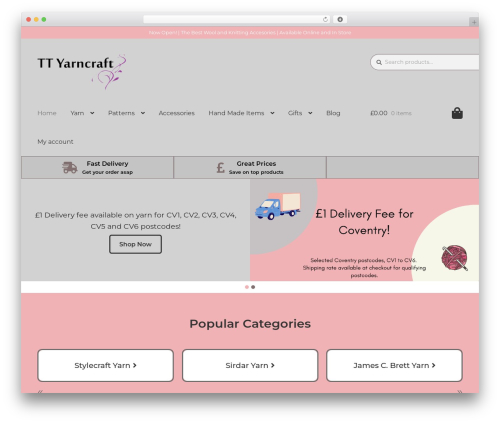 Theme WordPress Storefront - ttyarncraft.co.uk