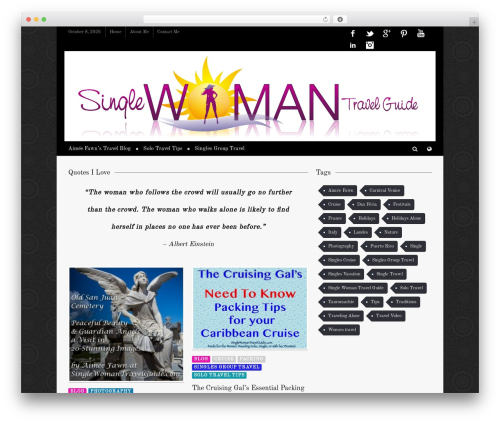 Supreme WordPress travel theme - singlewomantravelguide.com