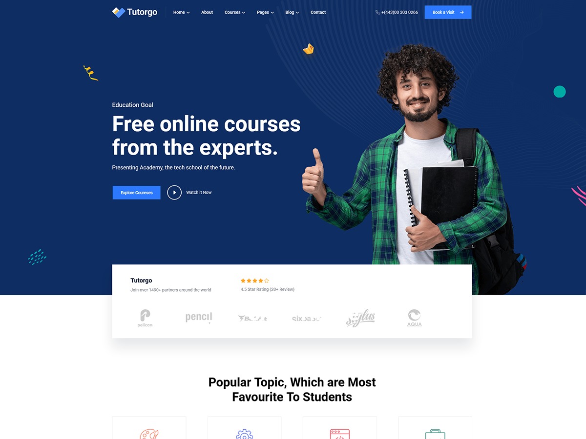 WordPress website theme Tutorgo by Themeim