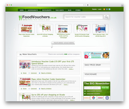 Clipper WordPress restaurant theme - foodvouchers.co.uk