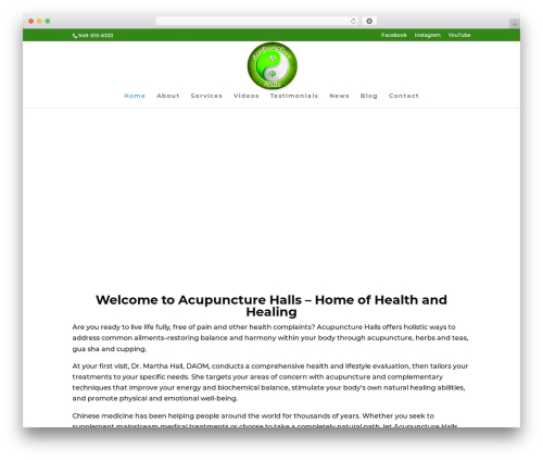 Divi WordPress theme - acupuncturehalls.com
