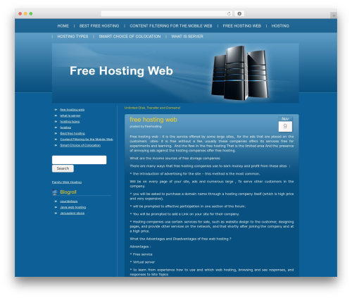 Theme WordPress Blue Server - freehostingweb.net