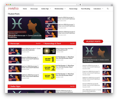 WordPress theme GeneratePress - zodiacfeed.com