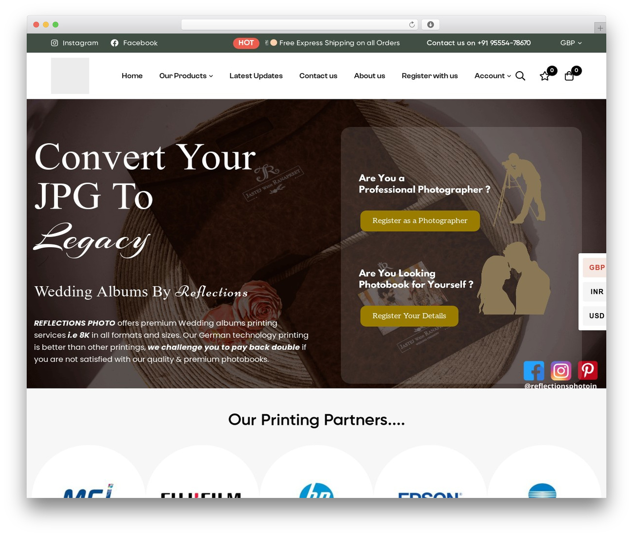 Minimog WordPress website theme - reflectionsphotobook.com