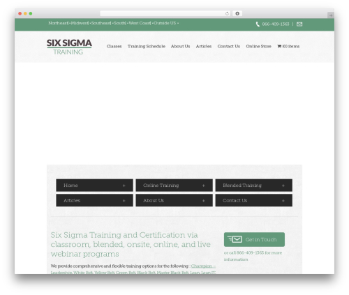 sixSigma WordPress theme - sixsigmatraining.us
