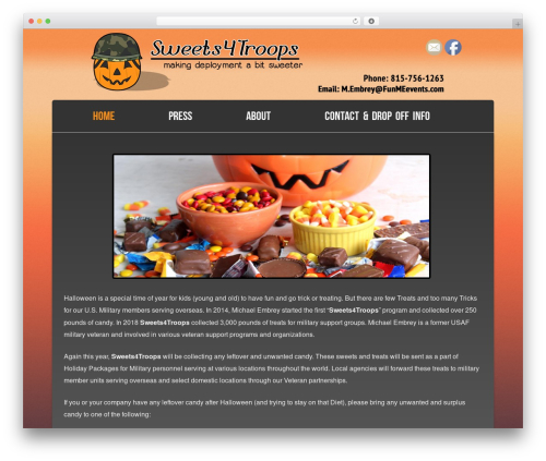 strikerpro WordPress theme - sweets4troops.com