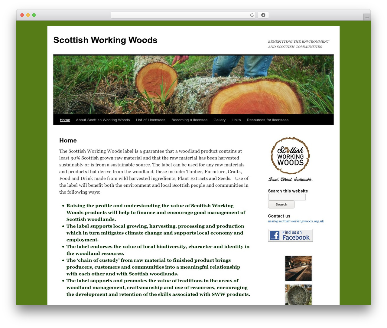 WordPress theme Accessible TwentyTen - scottishworkingwoods.org.uk