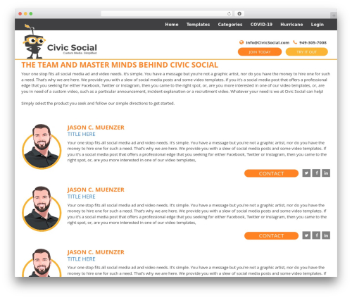 Theme WordPress WebDevBar lank - civicsocial.com