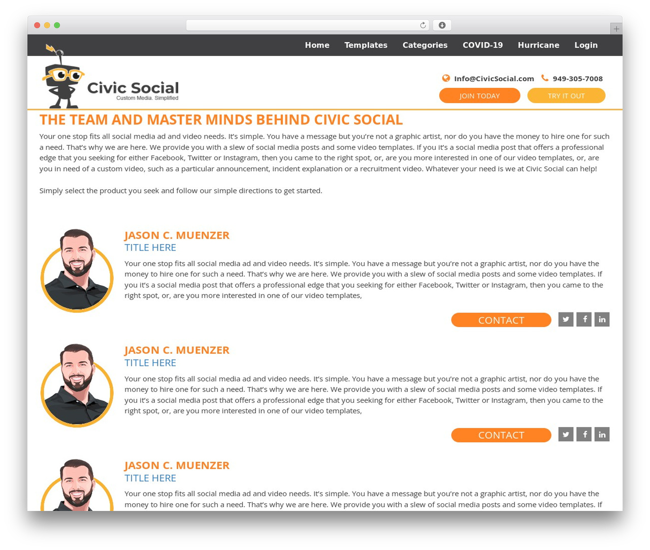 Theme WordPress WebDevBar lank - civicsocial.com