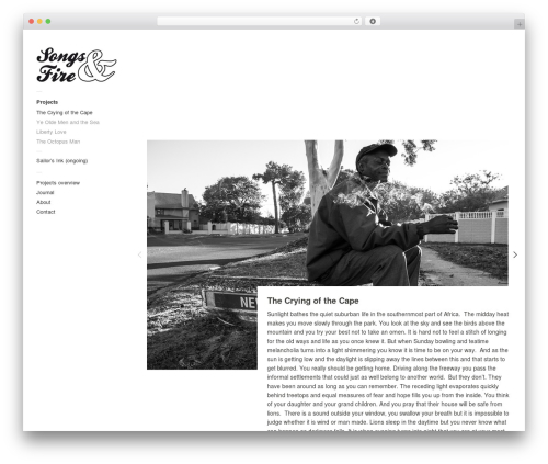 Touchfolio WordPress theme design - songsandfire.com