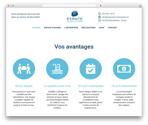 Pool services helper WordPress plugin - espacepiscinesetspas.ch