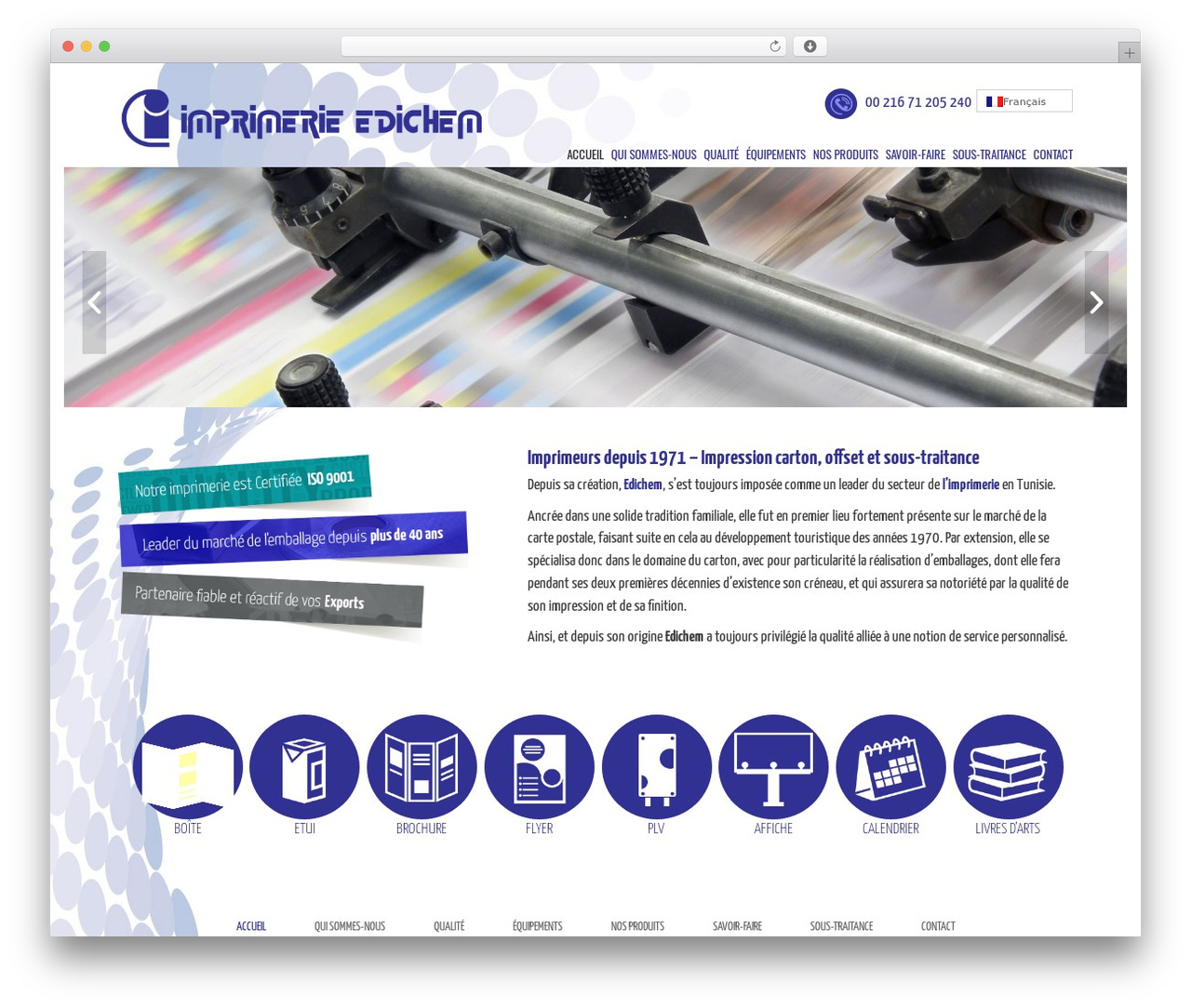 Edichem WordPress theme - imprimerie-edichem.com