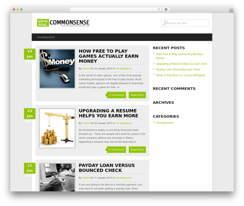 GreenChilli theme WordPress - somerealcommonsense.com