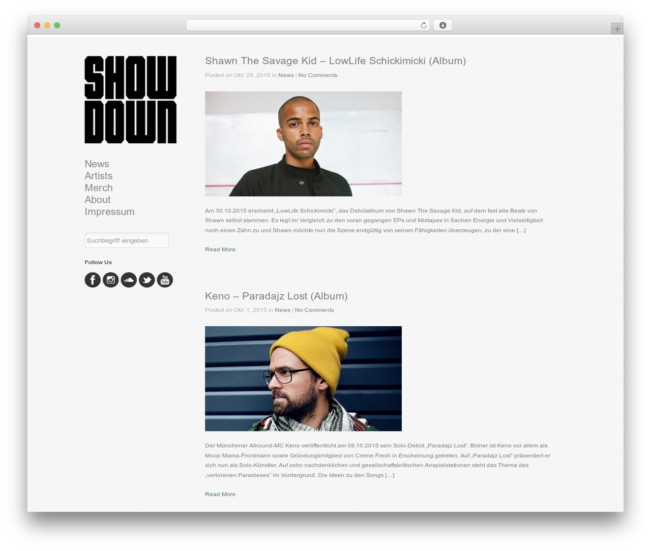 Infinity theme WordPress - showdown.de