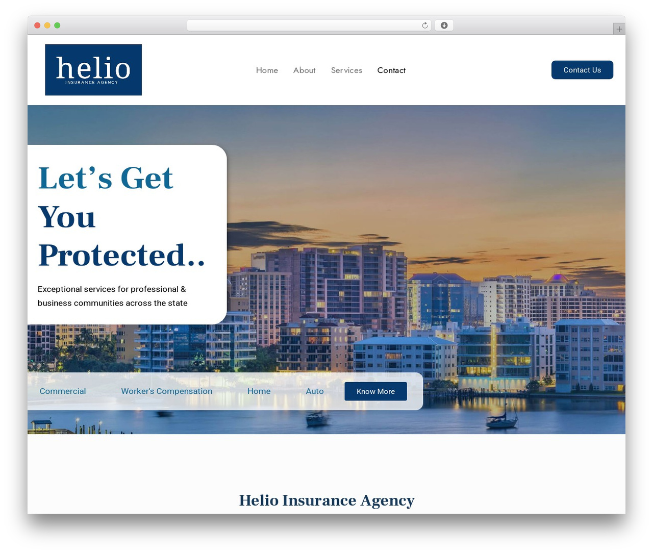 Modak WordPress theme - helioinsurance.com