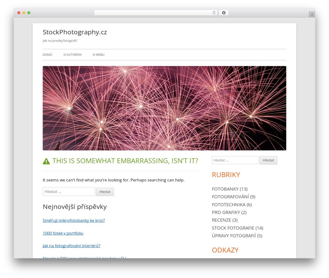 WordPress theme Tiny Framework - stockphotography.cz
