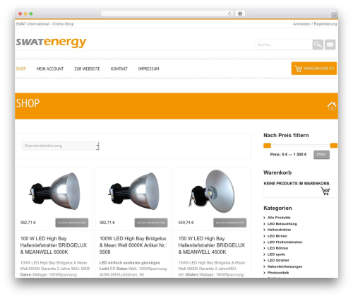 Camy WordPress shop theme - swatinternational.de