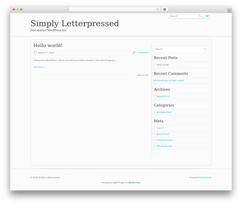 DynamiX WP theme - simplyletterpressed.net