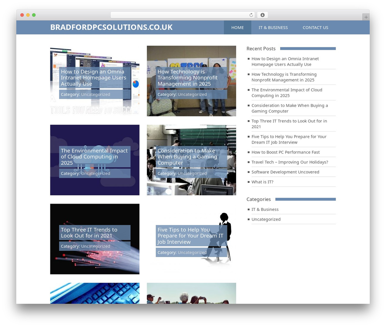 Flick theme WordPress - bradfordpcsolutions.co.uk